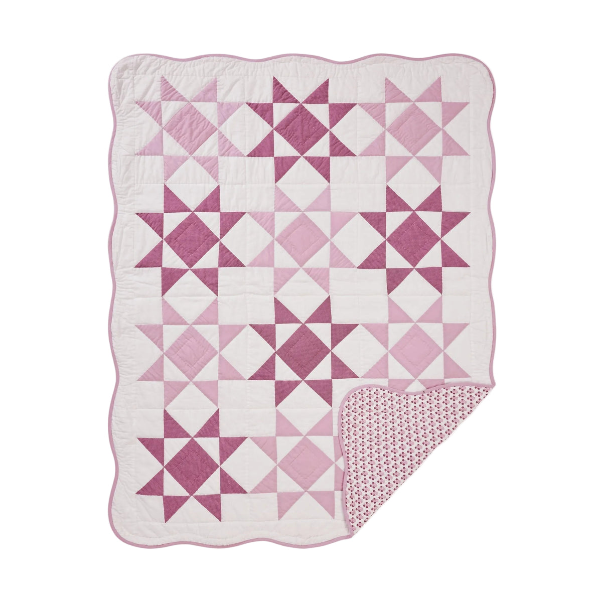 Abigail Pink Hand-Quilted Organic Cotton Throw by Trudie — 50″ × 65″