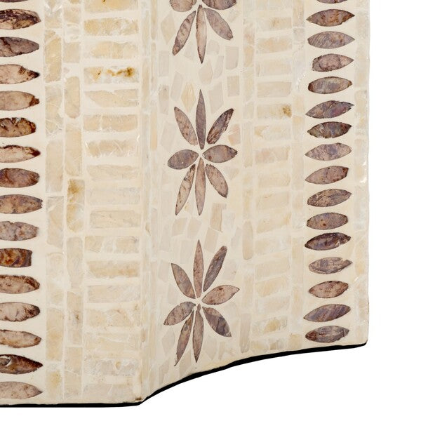 Tuley Wood Accent Table in White and Gold