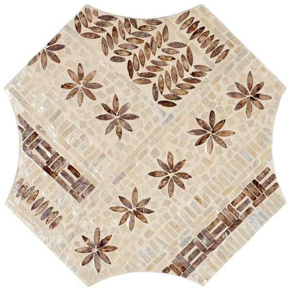 Tuley Wood Accent Table in White and Gold