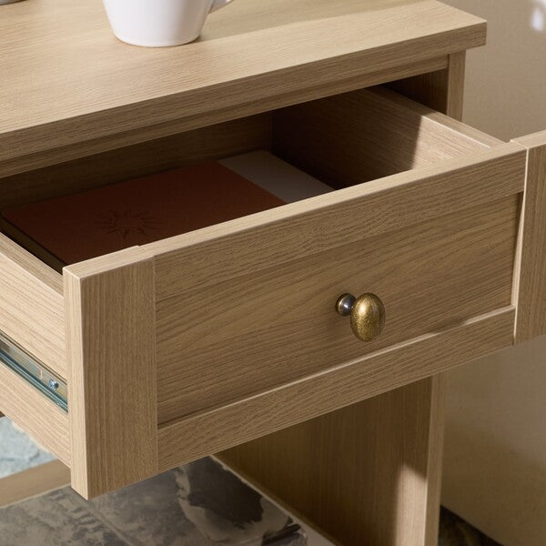 Shafa Accent Table in Natural with Storage Drawer