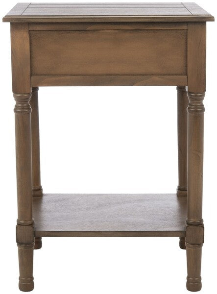 Whitney Accent Table in Brown with Storage Drawer