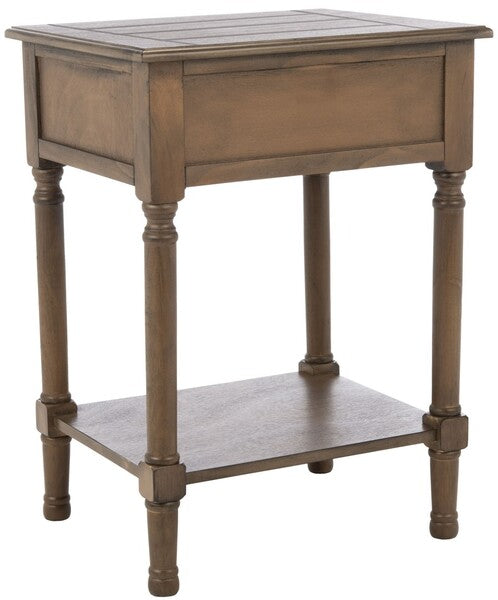 Whitney Accent Table in Brown with Storage Drawer