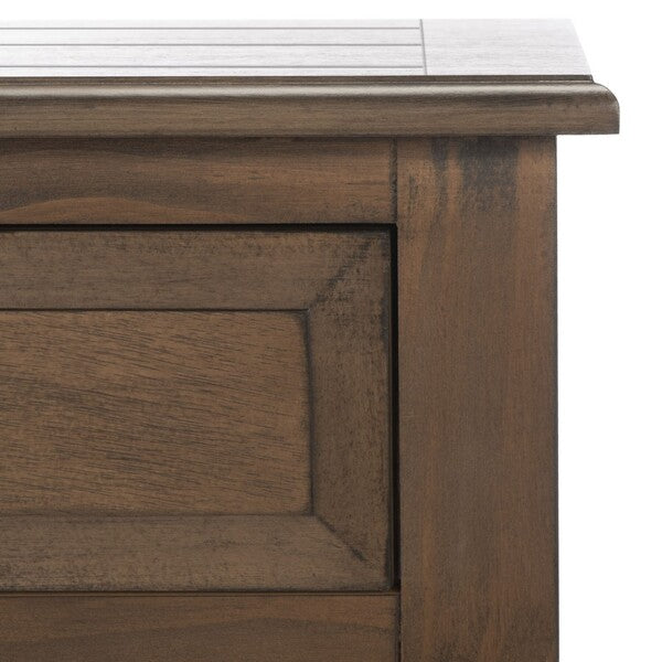 Whitney Accent Table in Brown with Storage Drawer