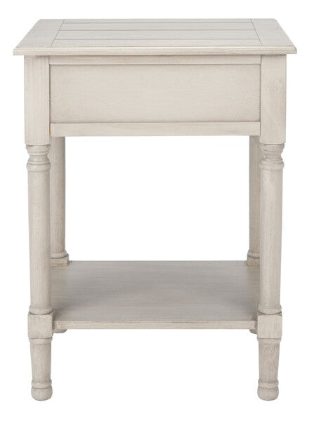 Whitney Accent Table in Greige with Storage Drawer