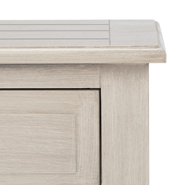 Whitney Accent Table in Greige with Storage Drawer