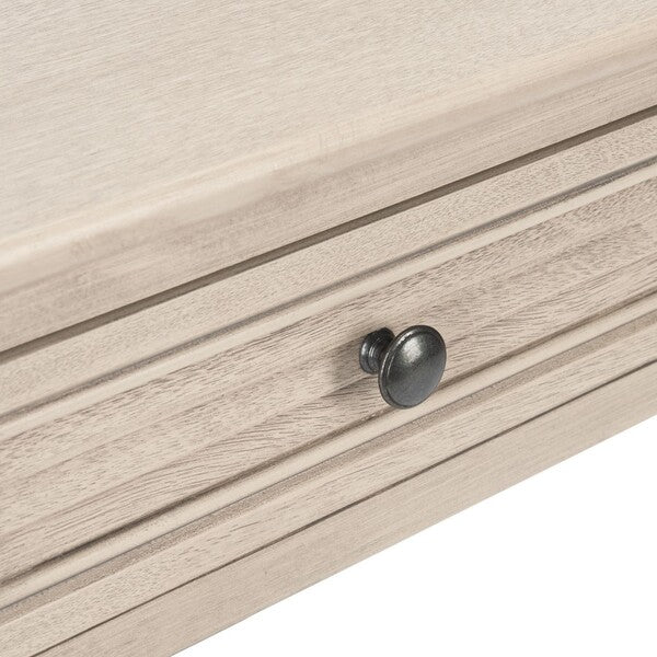 Tate Accent Table in Greige with Storage Drawer