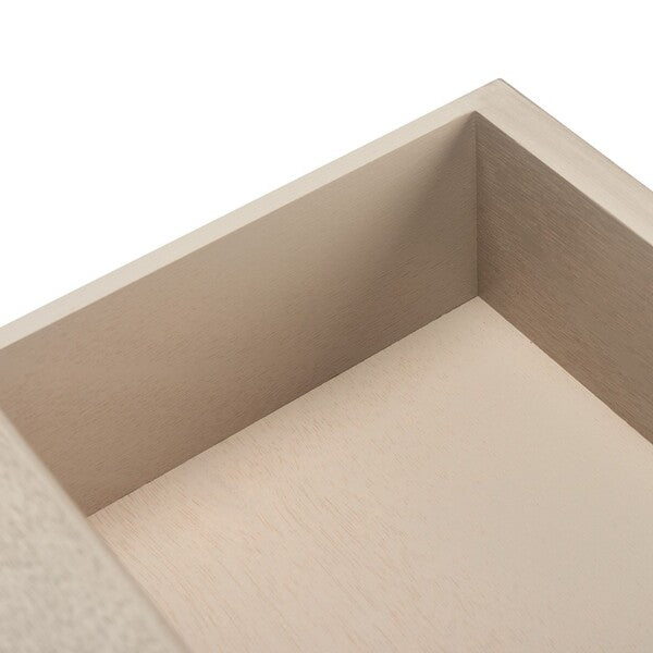 Tate Accent Table in Greige with Storage Drawer