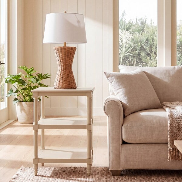 Cassie 3 Shelf Accent Table in Sand