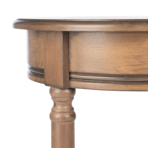 Tinsley Round Accent Table in Brown