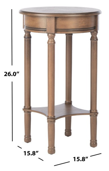 Tinsley Round Accent Table in Brown