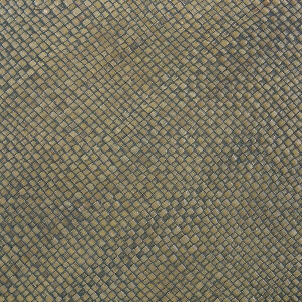 Apis Raffia Accent Table in Turquoise with Storage Drawer and Shelf