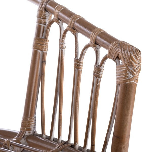 Adriana Rattan Accent Chair in Gray White Wash (Set of 2)