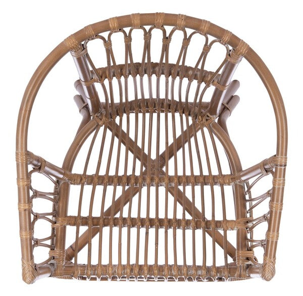 Adriana Rattan Accent Chair in Gray White Wash (Set of 2)