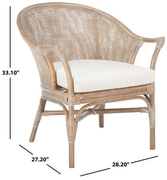 Dustin Rattan Accent Chair in Gray White Wash - The Mayfair Hall
