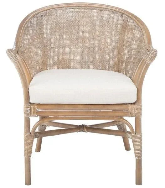 Dustin Rattan Accent Chair in Gray White Wash - The Mayfair Hall