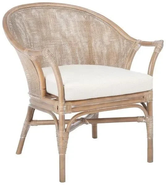 Dustin Rattan Accent Chair in Gray White Wash - The Mayfair Hall