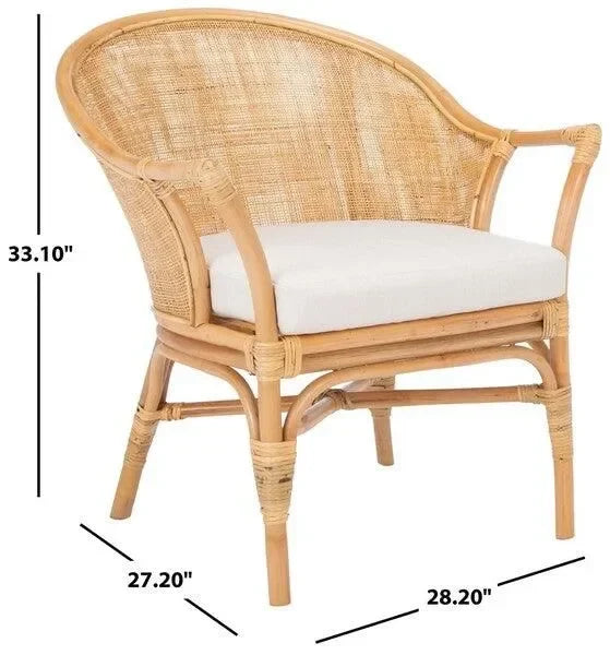Dustin Rattan Accent Chair in Natural - The Mayfair Hall