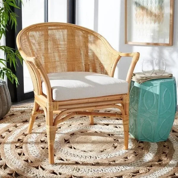 Dustin Rattan Accent Chair in Natural - The Mayfair Hall