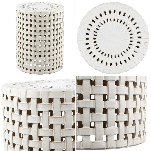 Sayre Cream Ceramic Garden Stool