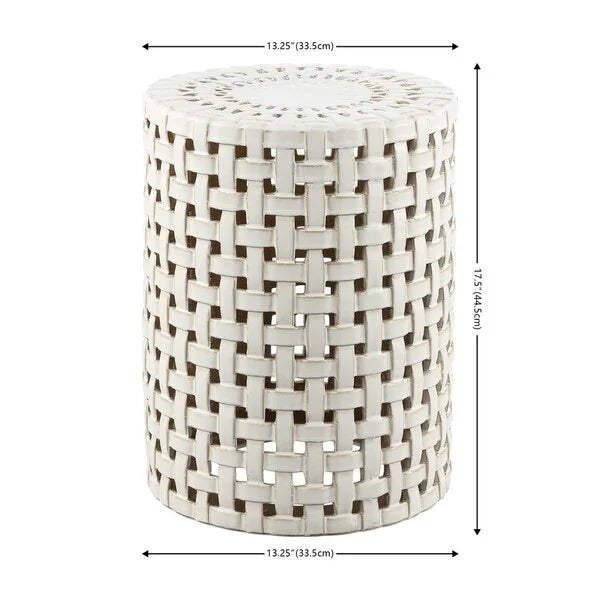 Sayre Cream Ceramic Garden Stool