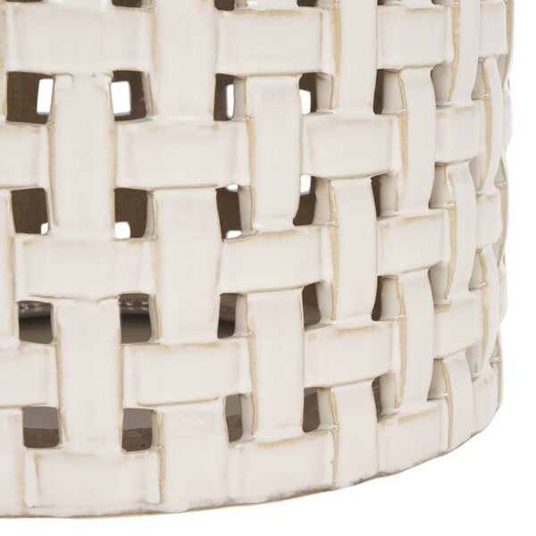 Sayre Ceramic Garden Stool in Cream
