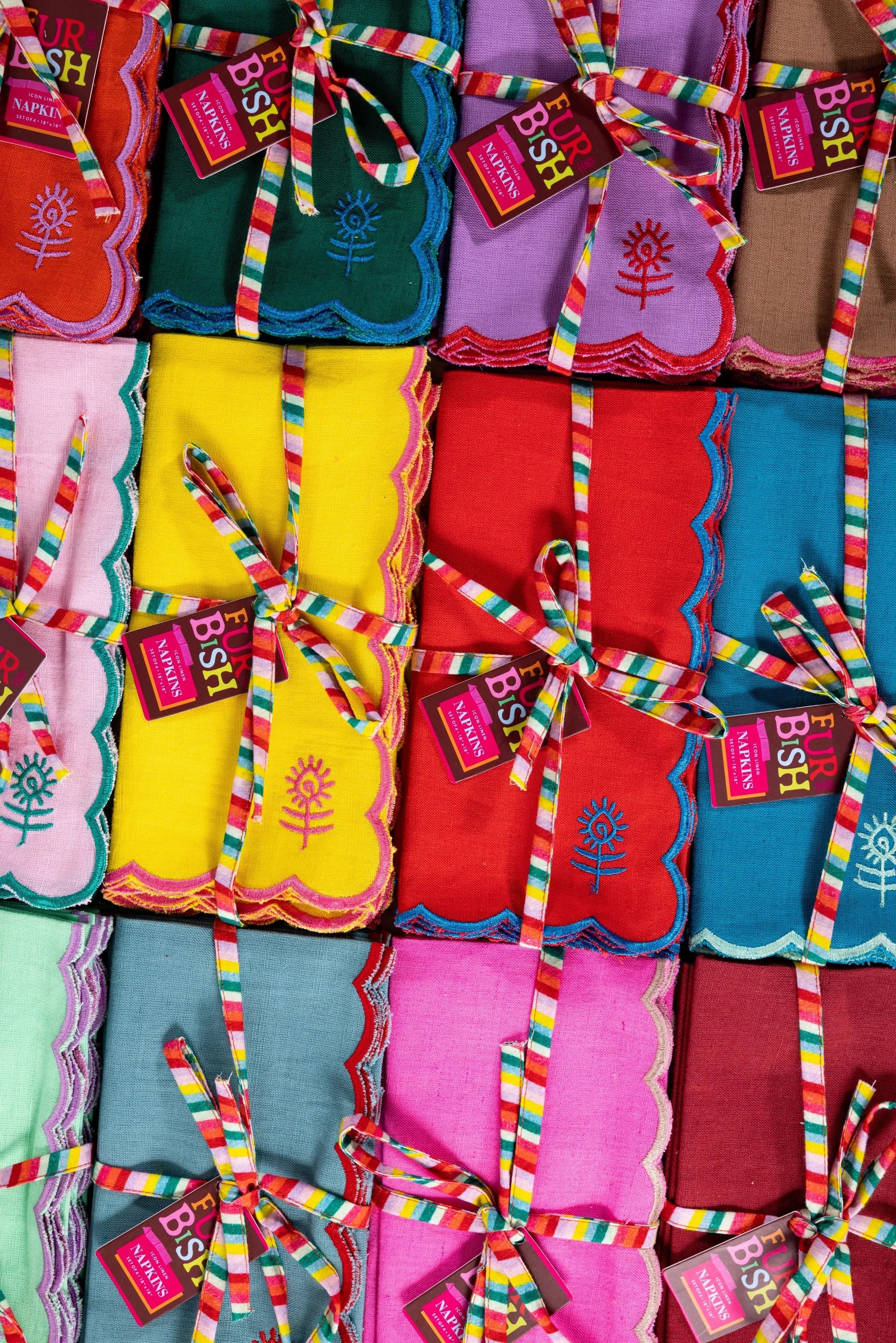 Icon Linen Cocktail Napkins S/6 - Rainbow - The Mayfair Hall