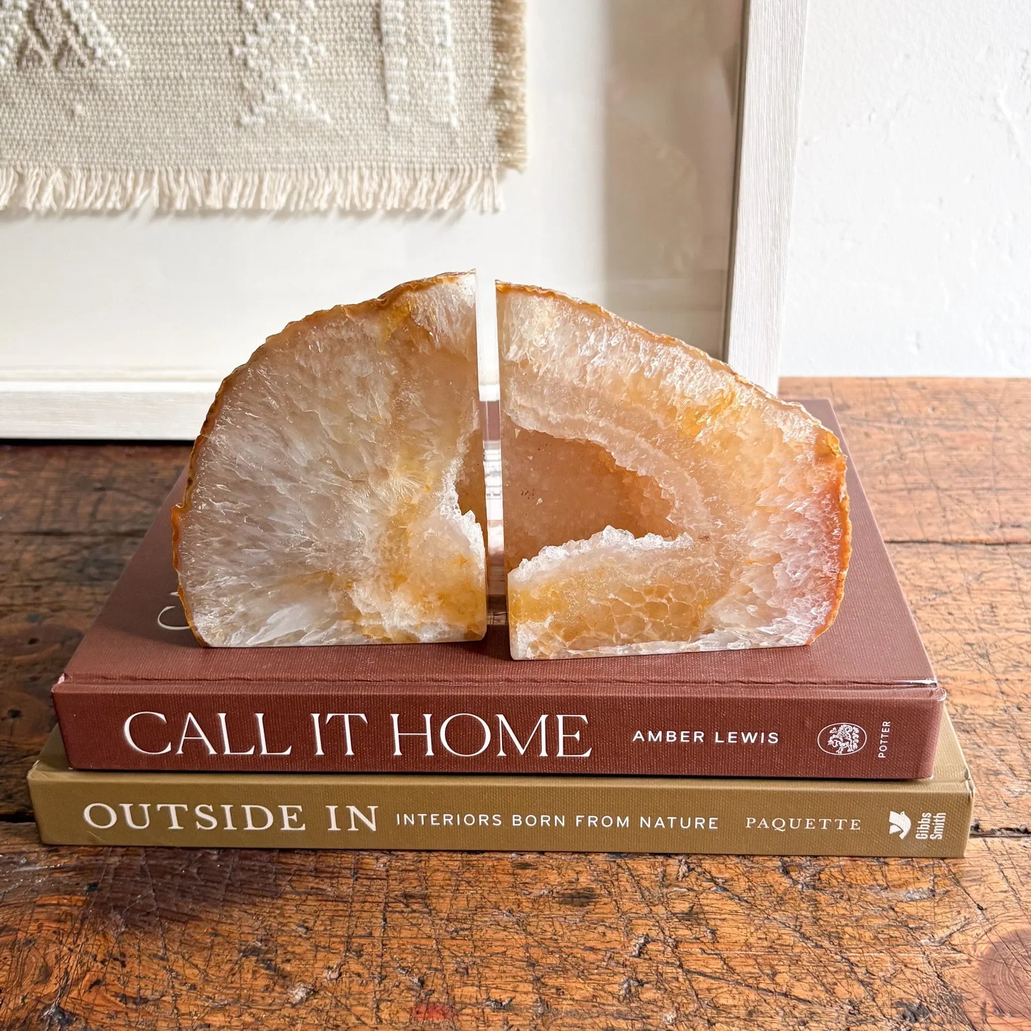 Natural Agate Druzy Bookend Pair - The Mayfair Hall