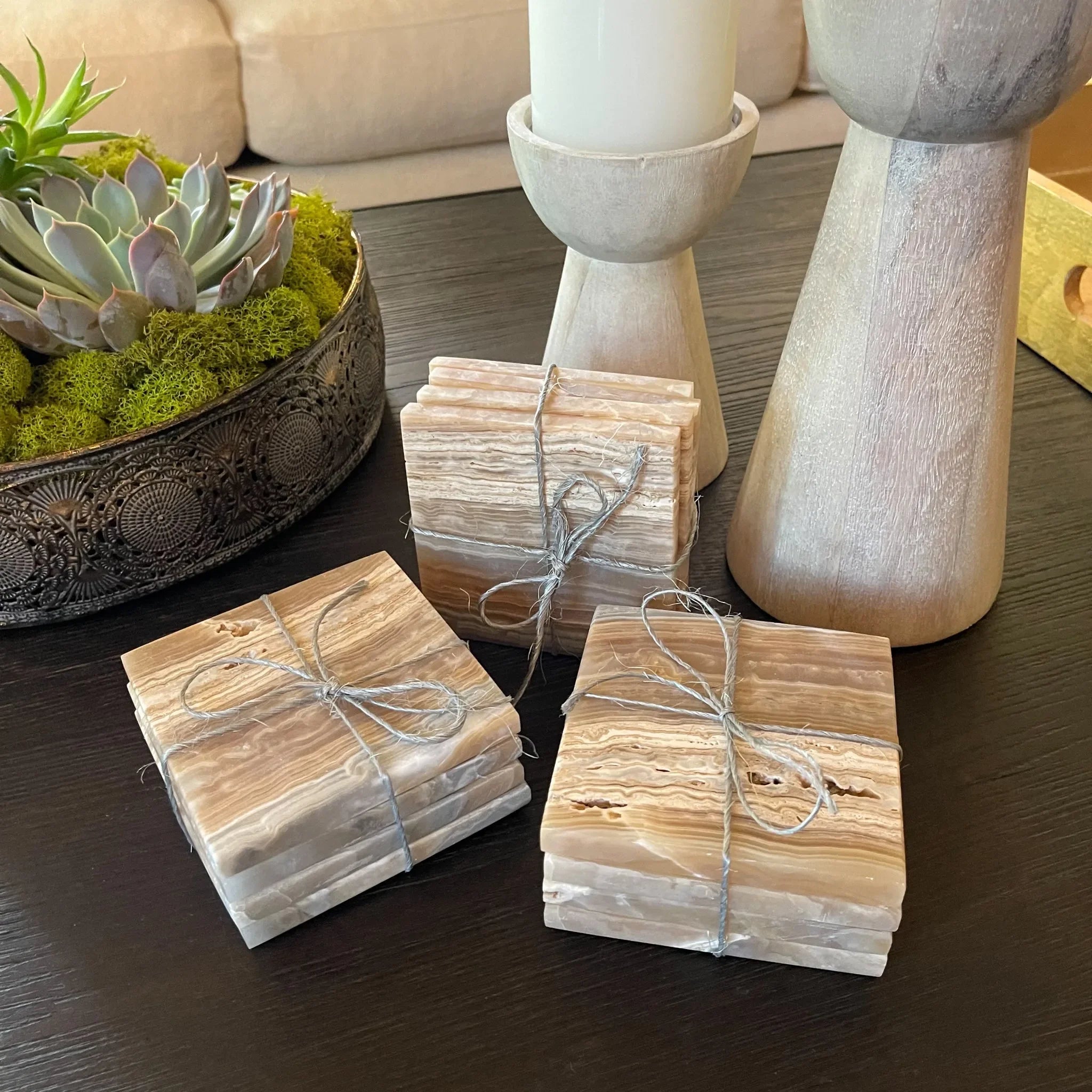 Amber Onyx Coaster Set - The Mayfair Hall