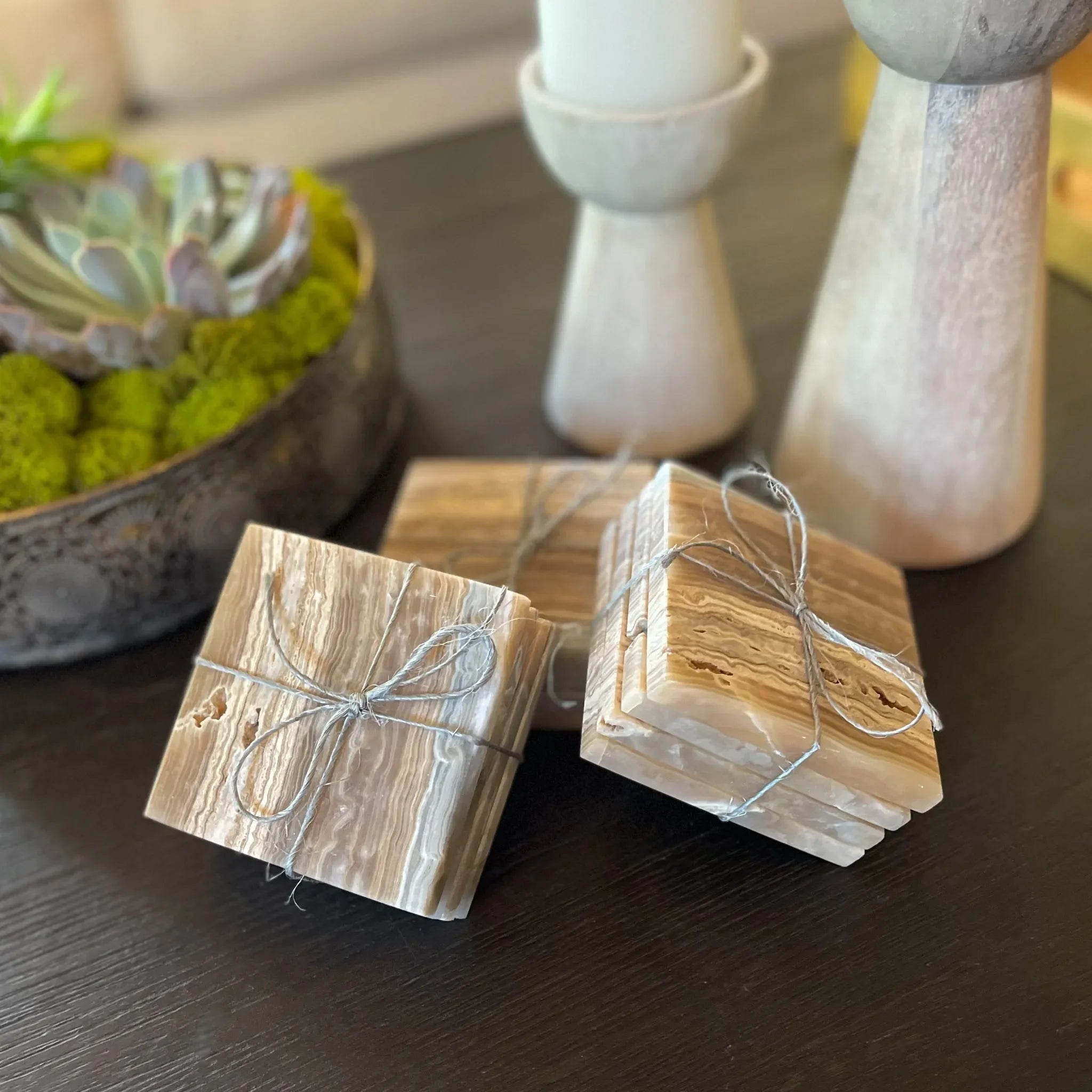 Amber Onyx Coaster Set - The Mayfair Hall
