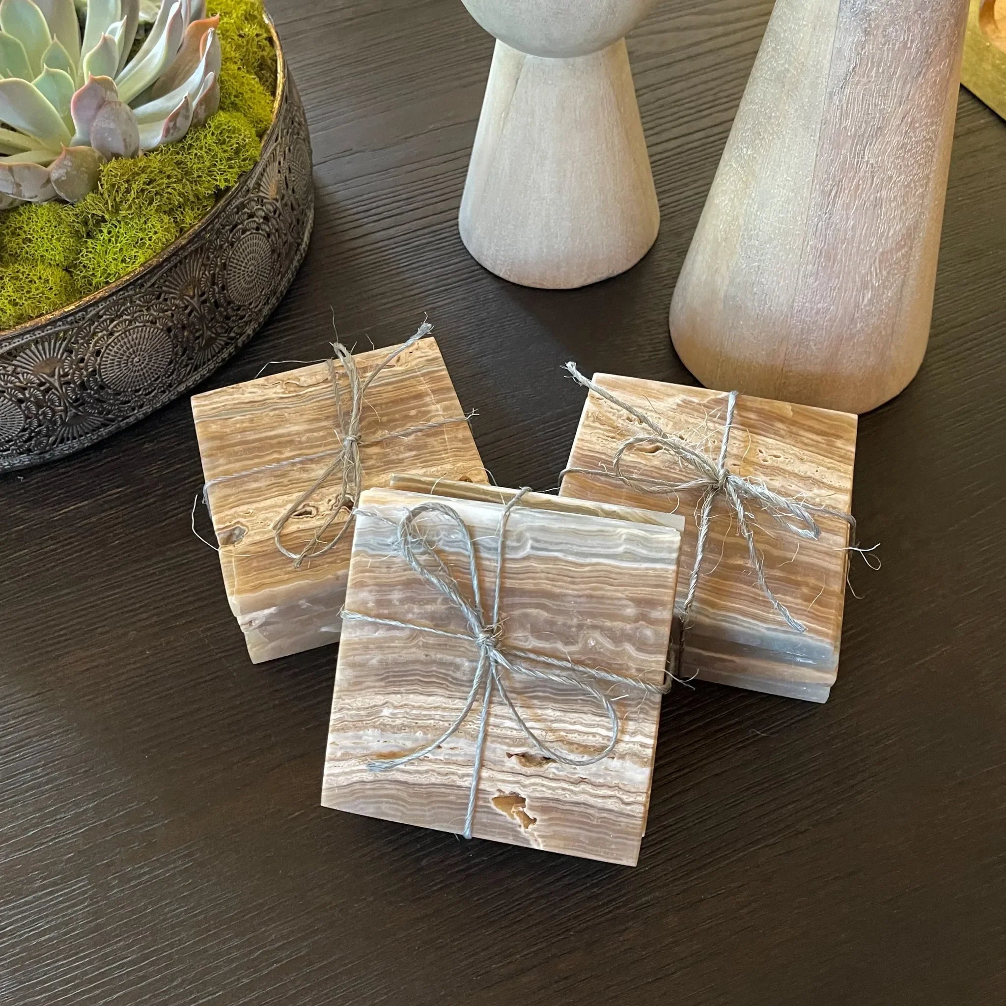 Amber Onyx Coaster Set - The Mayfair Hall