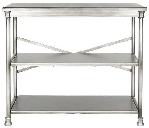 Jamison Iron Bookcase in Dark Silver - The Mayfair Hall