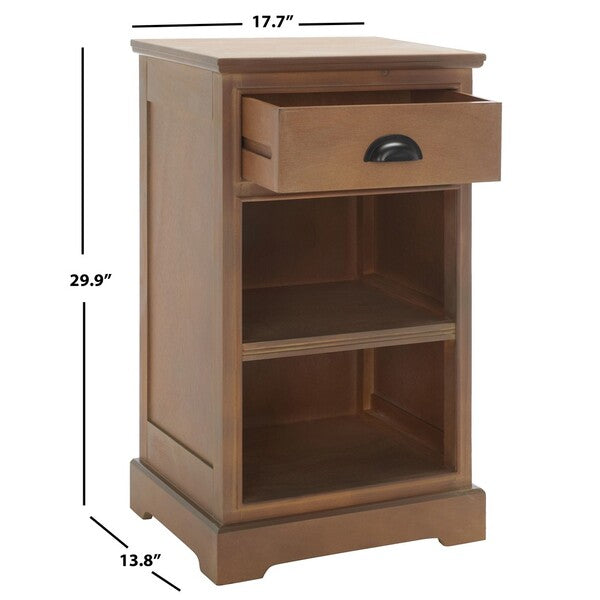 Griffin Side Table with 1 Drawer in Sepia