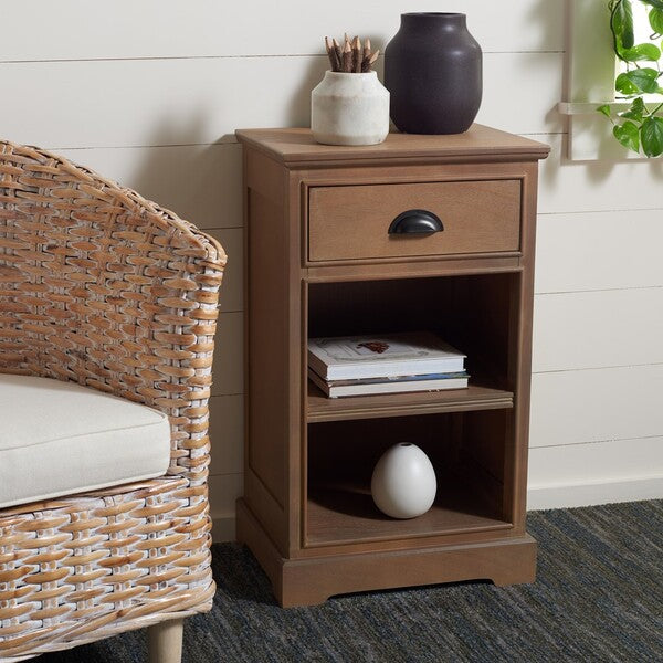 Griffin Side Table with 1 Drawer in Sepia