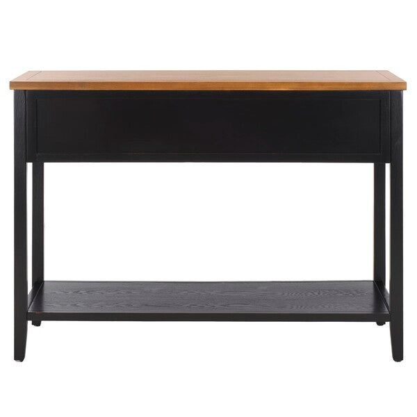Aiden Console Table in Black and Oak with 3 Drawers & 1 Shelf