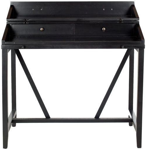 Wyatt Writing Desk in Black with Two Hidden Drawers