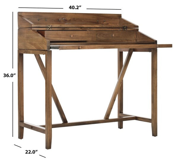 Wyatt Writing Desk in Oak with Two Hidden Drawers