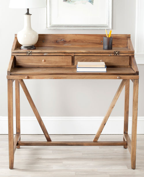 Wyatt Writing Desk in Oak with Two Hidden Drawers