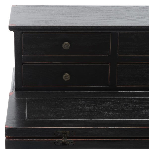 Abigail Fold Down Desk in Distressed Black