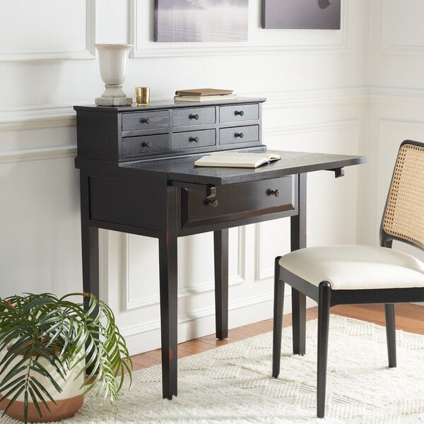 Abigail Fold Down Desk in Distressed Black
