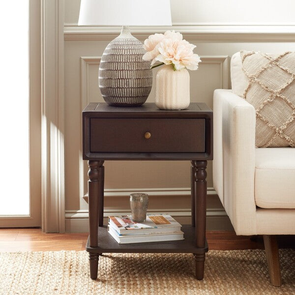 Siobhan Accent Table in Walnut with Storage Drawer