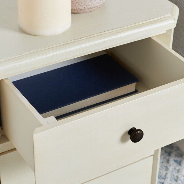 Joe End Table in Barley with Storage Drawers