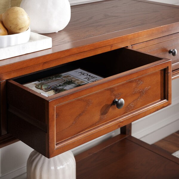 Manelin Console With Storage Drawers in Sepia
