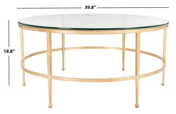 Edmund Glass Coffee Table in Antique Gold - The Mayfair Hall
