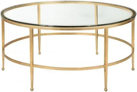 Edmund Glass Coffee Table in Antique Gold - The Mayfair Hall