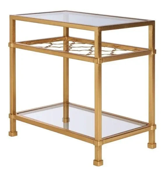 Hanzel Metal Accent Table in Gold Leaf - The Mayfair Hall