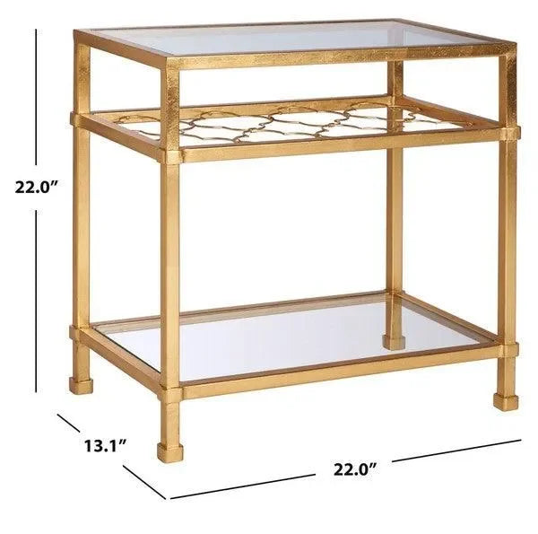 Hanzel Metal Accent Table in Gold Leaf - The Mayfair Hall