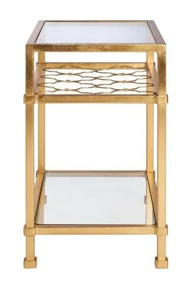 Hanzel Metal Accent Table in Gold Leaf - The Mayfair Hall
