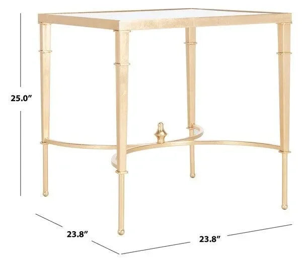 Mendez Metal Accent Table in Gold - The Mayfair Hall