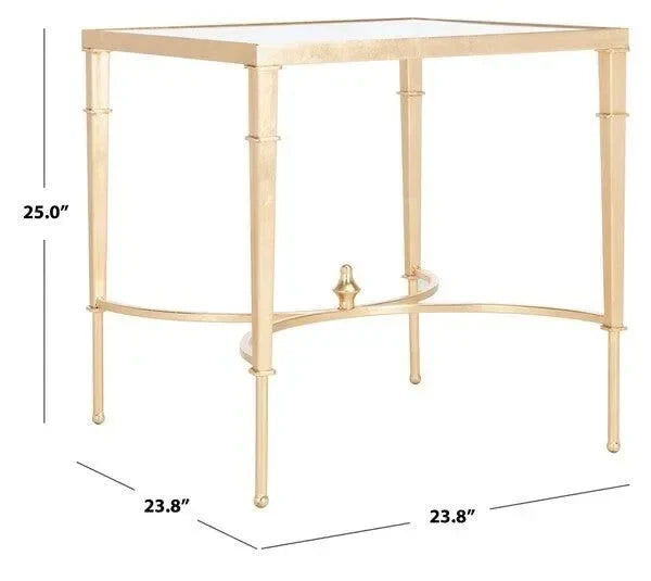 Mendez Metal Accent Table in Gold - The Mayfair Hall