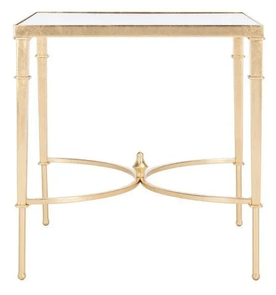Mendez Metal Accent Table in Gold - The Mayfair Hall